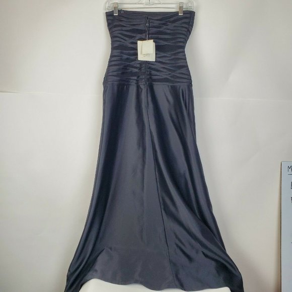 NWT Tadashi Size US 8P Petite Black Strapless Gown - Picture 3 of 9